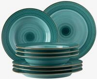 Tafelservice M&Auml;SER "Prospero", blau, 8, Geschirr-Sets, Tafelservice