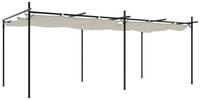vidaXL Partyzelt Pergola mit Schiebedach Creme 589x292x230 cm