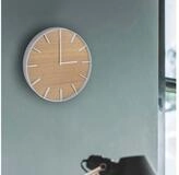 Yamazaki Wanduhr Rin Metall und Holz 26cm f&uuml;r Wohnzimmer B&uuml;ro K&uuml;che modernes