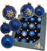 Krebs Glas Lauscha Weihnachtsbaumkugel Blaue Nacht", mit Schneeflocken, Ø ca....