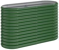 vidaXL Hochbeet, Kr&auml;uterhochbeet Pulverbeschichteter Stahl 114x40x68 cm Gr&uuml;n