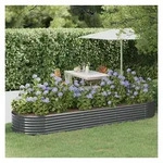 vidaXL Hochbeet vidaXL Hochbeet Verzinkter Stahl 322x100x36 cm Anthrazit