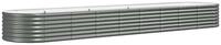 vidaXL Hochbeet, Kr&auml;uterhochbeet Pulverbeschichteter Stahl 368x80x36 cm Grau