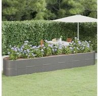 vidaXL Hochbeet vidaXL Hochbeet Verzinkter Stahl 440x80x68 cm Grau