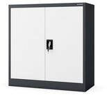 Jan Nowak Aktenschrank Metall B&uuml;roschrank abschlie&szlig;bar 90 cm BEATA 2 B&ouml;den...