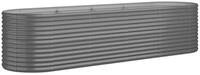 vidaXL Hochbeet, Kr&auml;uterhochbeet Pulverbeschichteter Stahl 296x80x68 cm Grau