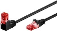 Goobay CAT 6 Patchkabel 1x 90&deg; gewinkelt U/UTP schwarz 05 m Kupferkaschierter