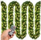 Kunstgirlande, Casaria, H&ouml;he 28 cm, Weihnachtsgirlande mit Fernbedienung 5m...