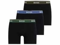 BOSS Boxer Cotton Stretch (3-St) mit umlaufend eingewebtem Markenschriftzug