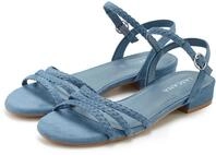 Sandale LASCANA "Sommerschuh", Damen, Gr. 36, blau (hellblau), Obermaterial: 100%