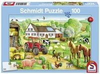 Schmidt Spiele Puzzle Fr&ouml;hlicher Bauernhof, 100 Teile, Puzzleteile