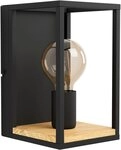 EGLO Wandleuchte LIBERTAD Wandlampe, Stahl und Holz, IP20, E27, Wohnzimmerlampe,