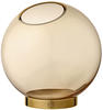 Aytm Dekovase Vase Globe mit Ständer Schwarz Gold (21cm)