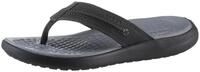 Zehentrenner CROCS "Yukon Vista II Flip", Herren, Gr. 43, schwarz, Lederimitat,