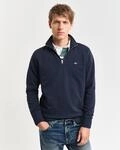 Sweatshirt GANT "REG SHIELD HALF ZIP SWEAT", Herren, Gr. S, blau (evening blau),