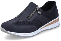 Slip-On Sneaker RIEKER, Damen, Gr. 36, blau (dunkelblau), Lederimitat, Textil, Schuhe