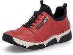 Slip-On Sneaker RIEKER, Damen, Gr. 36, rot (rot, schwarz), Lederimitat, Textil,