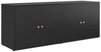 vidaXL Garten-Ger&auml;teschrank NA Gartenschrank Schwarz 198x55,5x80 cm Polyrattan
