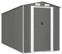 vidaXL Ger&auml;tehaus, Ger&auml;teschuppen Hellgrau 192x440x223 cm Verzinkter Stahl