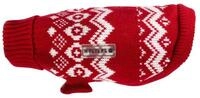 Wolters Hundepullover Norweger Pullover rot/wei&szlig;