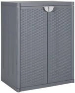 vidaXL Garten-Ger&auml;teschrank NA Gartenschrank Grau 65x45x88 cm Kunststoff...