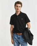 Gant Poloshirt REG SHIELD SS PIQUE POLO mit Logo und Flachstrickkragen 100% Baumwolle