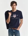 T-Shirt GANT "REG ARCHIVE SHIELD SS T-SHIRT", Herren, Gr. S, blau (evening...