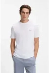 BOSS GREEN Rundhalsshirt Tee Regular Fit Stretch Jersey Cotton, Logo on Chest,