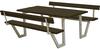 Plus A/S Wega Picknicktisch mit 2 Rückenlehnen Kiefer-Fichte 177 cm schwarz
