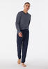 Schiesser Pyjama Organic Cotton (Set, 2 tlg) lang, V-Ausschnitt, Bindeband,...