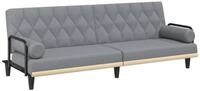 vidaXL Schlafsofa, Sofa mit Armlehnen Hellgrau Stoff