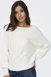 Strickpullover ONLY "ONLADALINE L/S SHORT PULLO KNT NOOS", Damen, Gr. S, wei&szlig; (snow