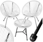 tectake Essgruppe 2 Gartenst&uuml;hle Santana mit Tisch, (Set., 3-tlg), Elastische