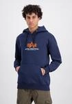 Hoodie ALPHA INDUSTRIES "Basic Hoodie BL Rubber", Herren, Gr. XS, blau (ultra navy),