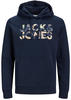 Jack & Jones Kapuzensweatshirt JJEJEFF CORP LOGO SWEAT HOOD LN, blau