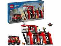 LEGO® Konstruktionsspielsteine Feuerwehrstation mit Drehleiterfahrzeug...
