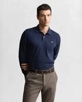 Gant Poloshirt REG SHIELD LS PIQUE RUGGER mit Logotickerei auf der Brust
