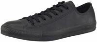 Sneaker CONVERSE "Chuck Taylor Basic Leather Ox Monocrome", Damen, Gr. 36, schwarz,