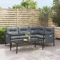 vidaXL Gartenlounge-Set, 2-tlg. Lounge Set Anthrazit Stahl