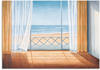 Artland Wandbild Terrasse mit Meerblick, Fensterblick (1 St), als Alubild,