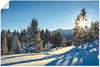 Artland Poster Winterlandschaft mit Sonnenstern, Berge (1 St), als Alubild,