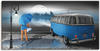Artland Wandbild Regennacht in Blau mit Bulli T1, Auto (1 St), als Leinwandbild,