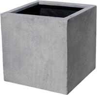VIVANNO Pflanzk&uuml;bel Pflanzk&uuml;bel BLOCK Fiberglas Betongrau 60x60x60 cm (1 St),