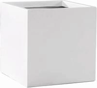 VIVANNO Pflanzk&uuml;bel Pflanzk&uuml;bel BLOCK Fiberglas Wei&szlig; 40x40x40 cm (1 St), 40x40x40
