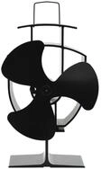 vidaXL Kaminventilator Ofenventilator W&auml;rmebetrieben 3 Bl&auml;tter Schwarz
