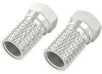 Hama F-Stecker 2 St&uuml;ck f&uuml;r SAT-Kabel, Schraubbar, optimierte Audio- &...