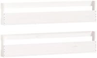 vidaXL Schuhregal, Wand-Schuhschr&auml;nkee 2 Stk. Wei&szlig; 110x9x23 cm Massivholz...