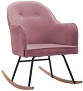 vidaXL Schaukelstuhl Schaukelstuhl Rosa Samt (1 St)