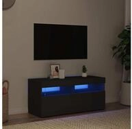vidaXL TV-Board vidaXL TV-Schrank mit LED-Leuchten Schwarz 90x35x40 cm
