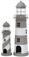 BOLTZE Windlicht Laterne Amrum Leuchtturm 2er Set, Grau/Wei&szlig; Windlicht...
